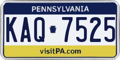 PA license plate KAQ7525