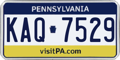 PA license plate KAQ7529