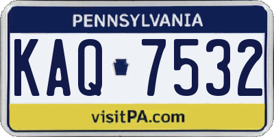 PA license plate KAQ7532