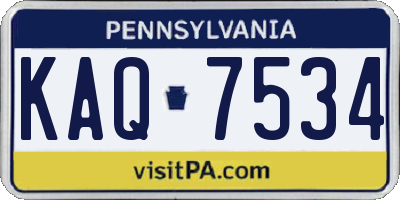 PA license plate KAQ7534
