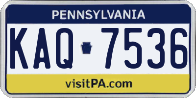 PA license plate KAQ7536