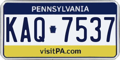 PA license plate KAQ7537