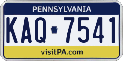 PA license plate KAQ7541