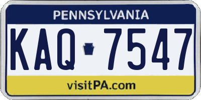 PA license plate KAQ7547