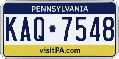 PA license plate KAQ7548
