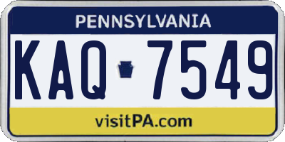 PA license plate KAQ7549