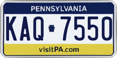 PA license plate KAQ7550