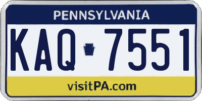 PA license plate KAQ7551