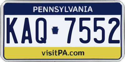PA license plate KAQ7552