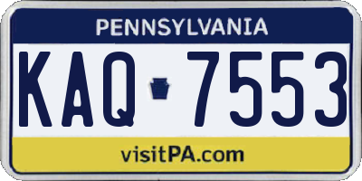 PA license plate KAQ7553