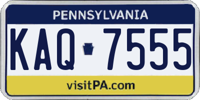 PA license plate KAQ7555