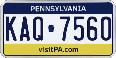 PA license plate KAQ7560