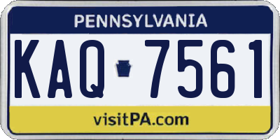 PA license plate KAQ7561