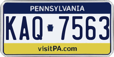 PA license plate KAQ7563