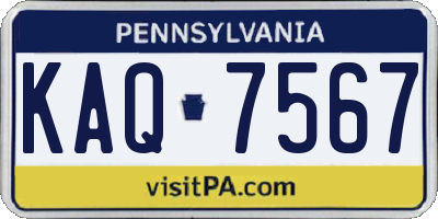PA license plate KAQ7567