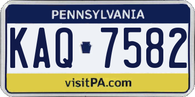 PA license plate KAQ7582