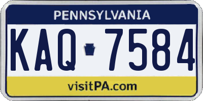 PA license plate KAQ7584