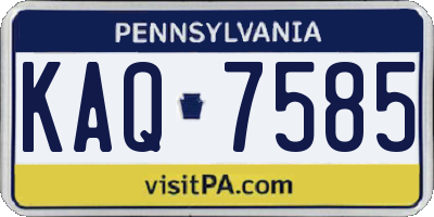 PA license plate KAQ7585
