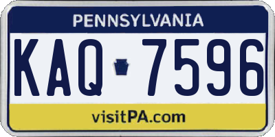 PA license plate KAQ7596