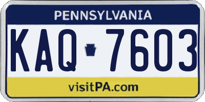 PA license plate KAQ7603