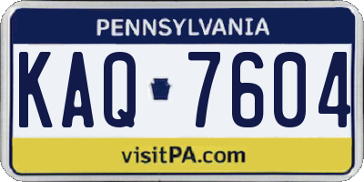 PA license plate KAQ7604
