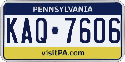 PA license plate KAQ7606