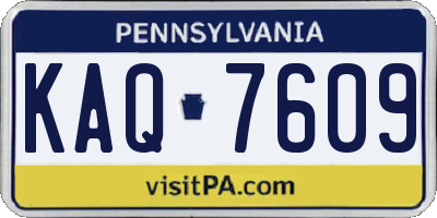 PA license plate KAQ7609
