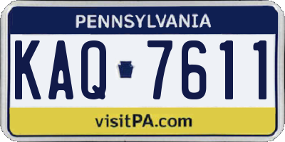 PA license plate KAQ7611