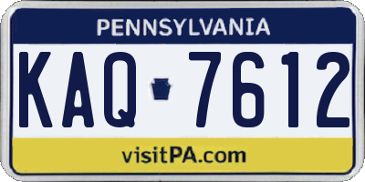 PA license plate KAQ7612