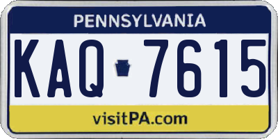 PA license plate KAQ7615