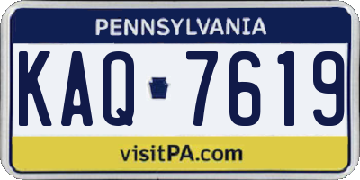 PA license plate KAQ7619