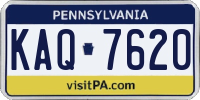 PA license plate KAQ7620