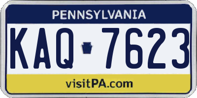 PA license plate KAQ7623