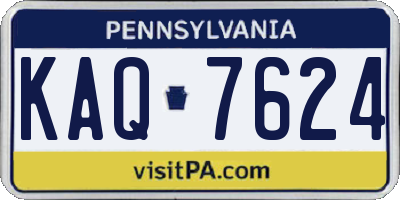 PA license plate KAQ7624