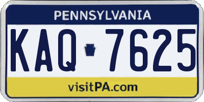 PA license plate KAQ7625