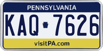 PA license plate KAQ7626