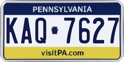 PA license plate KAQ7627