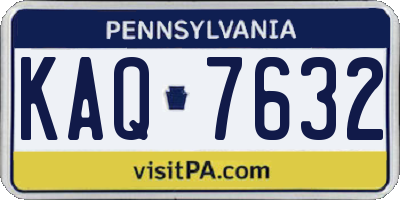 PA license plate KAQ7632