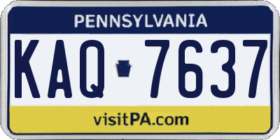 PA license plate KAQ7637