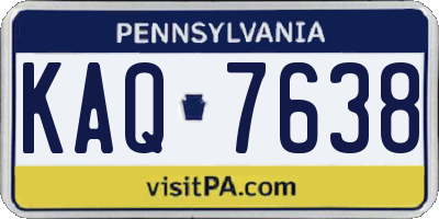 PA license plate KAQ7638