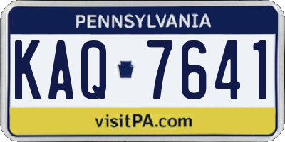 PA license plate KAQ7641