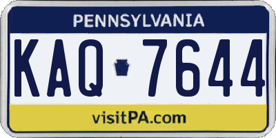 PA license plate KAQ7644