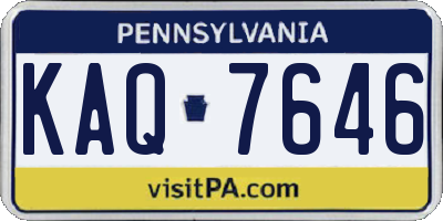 PA license plate KAQ7646