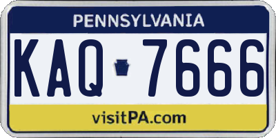 PA license plate KAQ7666