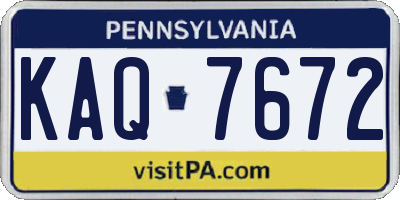 PA license plate KAQ7672