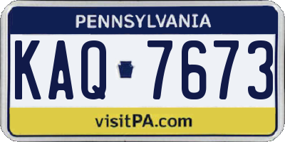PA license plate KAQ7673