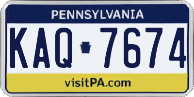 PA license plate KAQ7674
