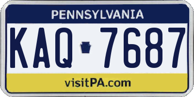 PA license plate KAQ7687