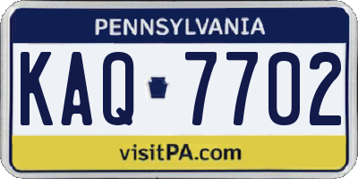 PA license plate KAQ7702