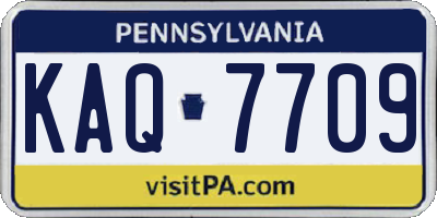 PA license plate KAQ7709